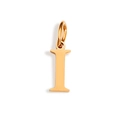 Polished golden letter I pendant charm for DIY necklaces and personalized bracelets - Letter I (Rose Gold)