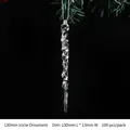 Pack of 100 clear acrylic 130mm spiral icicle ornaments for Christmas tree decoration - Medium Spiral Icicle