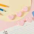 Pink heart-shaped plastic clips for organizing notebooks and paper sheets - Pink