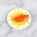 Miniature braised chicken feet food model pendant on white plate with yellow swirl - Mini Chicken Claw - No Keychain