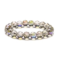 Sparkling 10mm faceted crystal bead bracelet with rainbow AB coating on white background - 10mm Light Coffee
