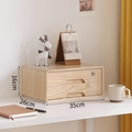 2 Επίπεδα Με Κλειδαριά / 35x26x16cm / Χρώμα φυσικού ξύλου