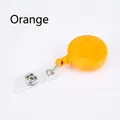 Solid orange retractable badge reel for nurses and doctors with clear PVC strap - Orange