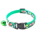 Détail du collier de Noël vert pour animaux avec motifs bonhomme de neige et clochette - Bonhomme de Neige de Noël Vert