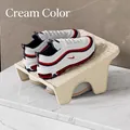 Organizador de zapatos de doble capa color crema con diseño de textura antideslizante - Crema