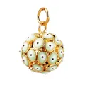 Goldener Evil Eye Kugelanhänger mit grüner Emaille für DIY-Schmuckherstellung - M93 Hellgrün Kugelhänger / Hellgrün