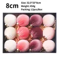 12er Set Samt-Weihnachtskugeln in verschiedenen Farben, Durchmesser 8 cm - Hellorchidee
