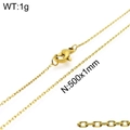 500mm golden stainless steel O-link chain necklace for women with lobster clasp detail - Gold Color (KN107959-Z)