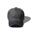 Detailed close-up of charcoal grey washed cotton baseball cap with reinforced visor stitching - 55-60cm / Washed Black