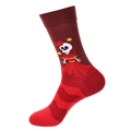 Rote Socken mit mexikanischem Tag der Toten Skelettmuster und gelben Sternen Design - 1369-Rotes Rock-Skelett