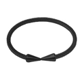 Bracciale rigido aperto a cavo intrecciato nero regolabile con punte in metallo lisce - 4mm di Larghezza / Nero