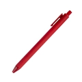 Red retractable plastic ballpoint pen with matte macaron finish and functional clip - Red