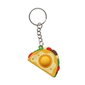 Fidget taco toy keychain with colorful silicone push bubbles and durable metal ring - Sandwich/Taco
