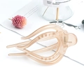 Pince à cheveux mate beige nu translucide avec un design découpé élégant - Kaki