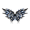 Spilla a farfalla stile dark con cristalli blu e metallo nero per abiti di moda - Farfalla Blu (KC0080)