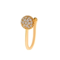 U-shaped gold nose cuff with inlaid sparkling cubic zirconia diamonds in a luxury style - Full Diamond Round (WG-0886) / Gold
