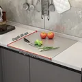 Polished stainless steel 120x58cm kneading board with folded edge for countertop - 58x120cm