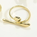 Minimalist gold croissant style ring with polished fluid sculpture design for women - Spoon Shape Ring