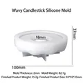 Stampo in silicone traslucido a forma di onda per portacandele con dimensioni - Stampo Portacandele a Onda