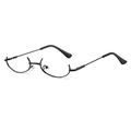 Retro zwart halfrond metalen brilmontuur voor cosplay en modieuze accessoires - Zwart Frame