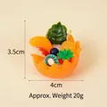 Miniature orange bowl fruit salad charm with strawberry and blueberry resin details - Orange Bowl - Strawberry Apple Orange