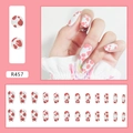 Pink and white cow print short ballerina press-on nails set with 24 pieces included - Pink Cow Pattern (Glue Type)