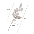 Champagne velvet Christmas branch with silver glitter leaves, size 70cm for decor - Champagne Leaf Stem