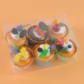 Set of 6 realistic artificial fruit cupcakes in a transparent plastic gift box - Box of 6