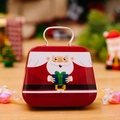 Christmas tinplate handbag gift box with Santa Claus print and metal handle - Santa Claus Style-A