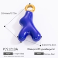 Waterdichte donkerblauwe vlinderhanger van 18K verguld roestvrij staal inclusief afmetingen - Donkerblauwe Organische Stijl (PJ91218A)