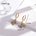 Gold stainless steel hoop earrings with micro-paved crystal heart charms 3.22cm - Gold Full Rhinestone Heart Style (ER-603)