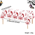 Halloween tafelkleed met bloederige handafdrukken 137x274cm voor spookachtig feest - 137*274cm