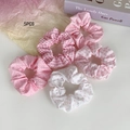 Set van 5 roze en witte stoffen scrunchies met stippen en geruite patronen - Roze 5-delige Set