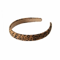 Classic brown leopard print headband with sponge padding in retro fashion style - Dark Coffee Leopard