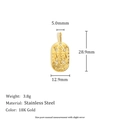 Golden 18K gold plated stainless steel oval pendant with precise dimension markers - Libra