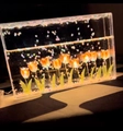 Luminous rectangular DIY tulip night light with orange flowers and flowing liquid glitter - 10 Orange Roses - Standard DIY Kit