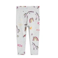 Leggings grigi da bambina con motivi colorati di arcobaleni, unicorni e caramelle - 3T (90-95cm) / Grigio Chiaro (1076)