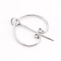 Vintage Viking brooch cloak pin in antique silver finish with decorative metal ring - D-330 Antique Silver