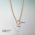 Rose gold heart pendant necklace with spring clasp and adjustable chain length 45+5cm - Pearl Chain + Spring Ring