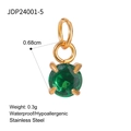 Detail of 0.68cm turquoise pendant with stainless steel base and product specifications - May Emerald Green Style (JDP24001-5)