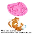 Molde de silicona rosa de dragón chino para decoración de tartas y fondant B162 - Dragón Chino (B162) / Rosa