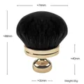 Detailed dimensions of the gold powder brush with black bristles, 88mm height and 66g weight - OPP Bag / Electroplated Gold + Mixed Hair
