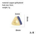 Triangle blue enamel gold plated bead with dimensions for DIY jewelry making - Blue Triangle (A-8)