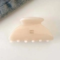 Pince à cheveux chic en acétate beige crème avec lettrage baby vovo pour cheveux épais - Ivoire
