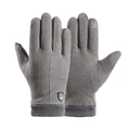 Gants d'hiver thermiques gris avec fonction écran tactile et logo sport - Bouclier Croix Homme - Poil de Lapin Gris