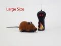 Large brown plush electronic RC mouse toy with remote controller for pet cat playing - Large Size Brown