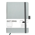 Grey PU leather dotted journal with 160 pages, 100 GSM paper and elastic band closure - A5 / Silver Gray
