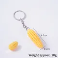 Miniature realistic yellow resin corn keychain charm with detailed dimensions 4.5cm - Cooked Corn (Keychain)