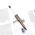 Luxury bronze metal beaded pen with sparkling rhinestones and elegant ball top design - Black Ink / Dark Gold