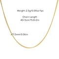 Gouden titanium stalen curb ketting van 40+5cm lengte en 1,5mm breedte details - Ketting (Schakelketting Stijl 2)